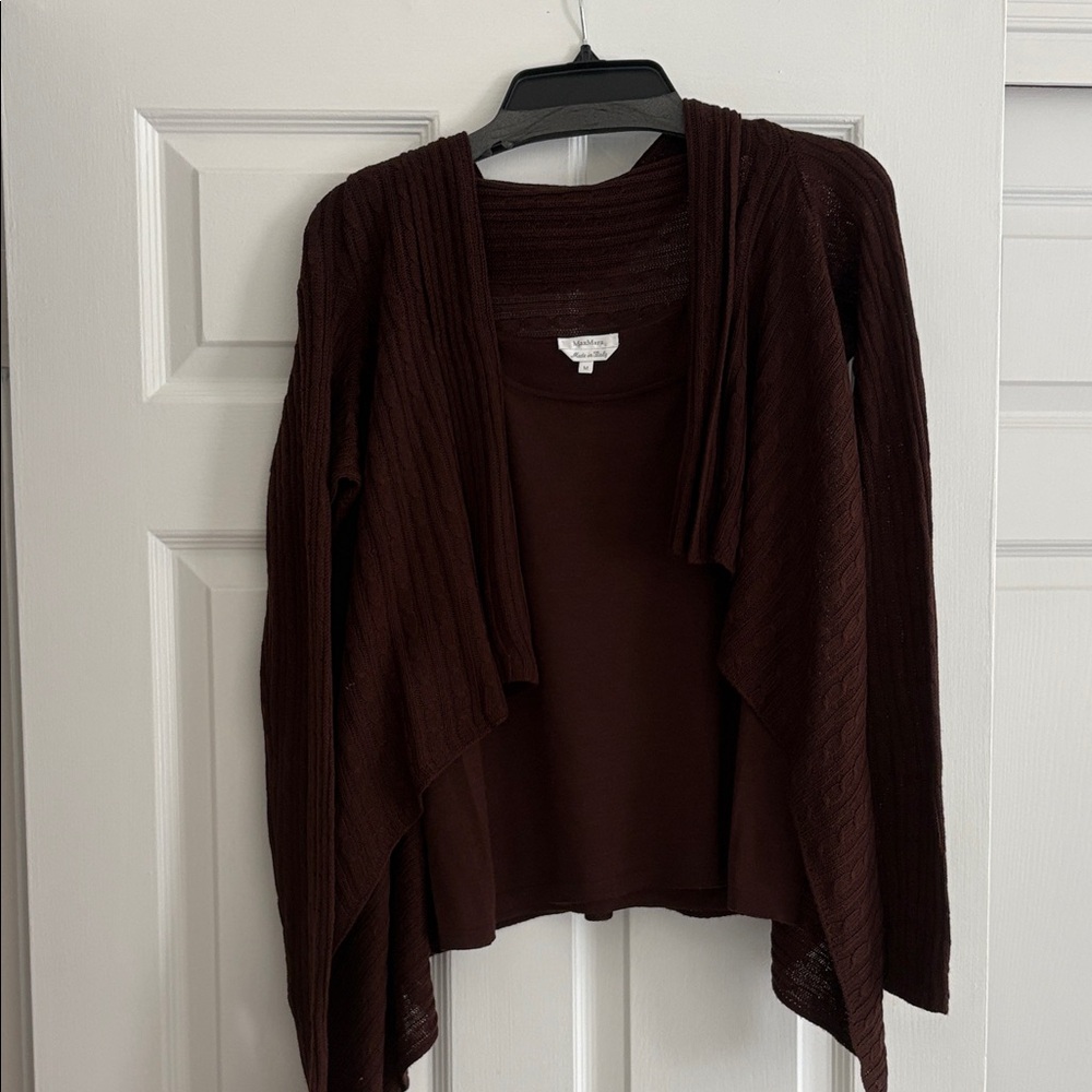 Max Mara Women's Brown Sweater Cardigan Set
